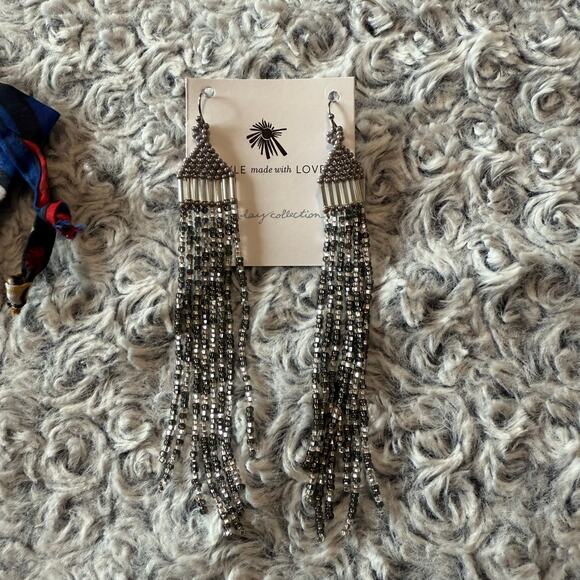 lNoonday Collection Irregular Geometric Cutout Earrings Thailand Brown Gold - Picture 2 of 5